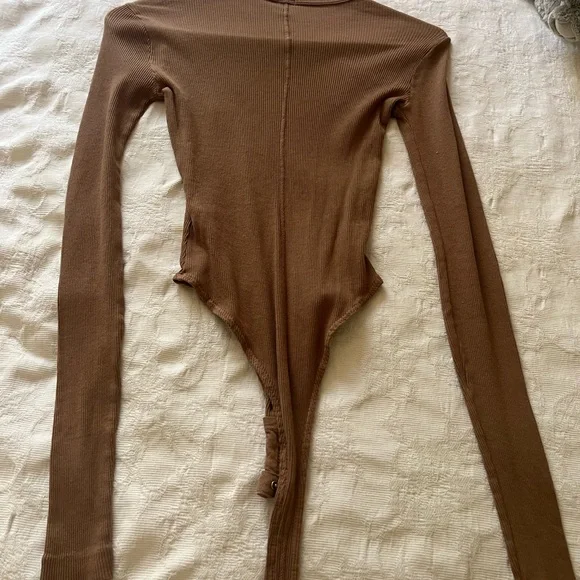 Redone Brown Long Sleeve Bodysuit - Picture 3 of 4